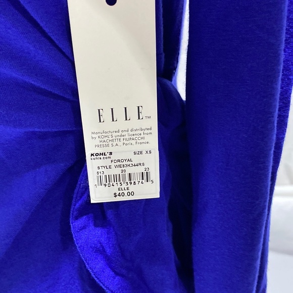 ELLE 3/4 Sleeve Top Side Tie Blue Women’s XS NWT - Picture 8 of 11